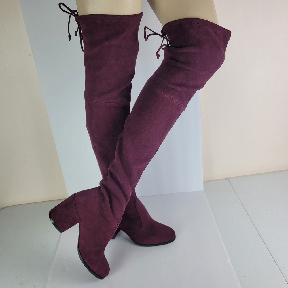 Stuart Weitzman Tieland Thigh High Boots. Cabernet Suede. Size 7. Never Worn.